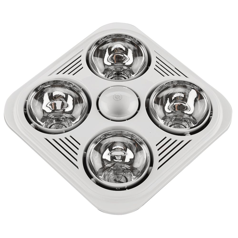 Aero Pure Fans A716R W 4 Bulb Heater with LED & Ventilation - Partial Vent Grille in White